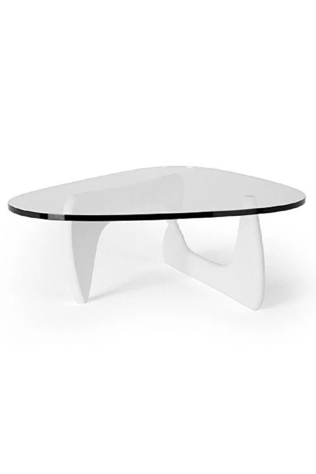 Vitra, Yeni Nesil Modern Elips Asimetrik Cam Orta Sehpa, Beyaz